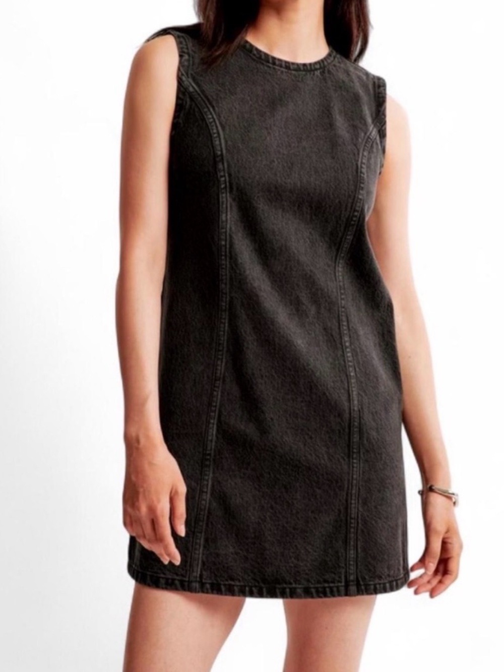 Abercrombie and Fitch Sleeveless Black Denim Shift Dress